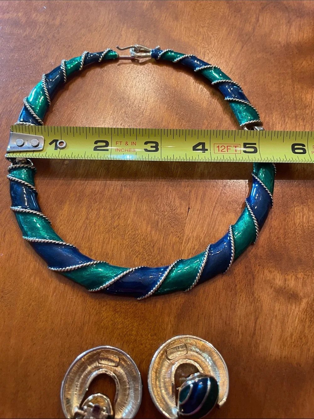 Donald Stannard  navy and Kelly green enamel set.